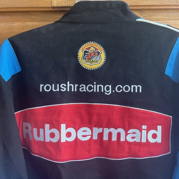 VINTAGE XXL Black Red And Blue Rubbermaid NASCAR Jacket Rousch Racing Exclusive - Picture 9 of 12